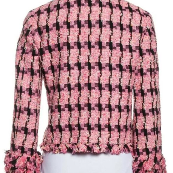 Moschino HOUNDTOOTH TWEED JACKET PINK 4 Dynasty Private Circus Fallon Carrington - Picture 10 of 13